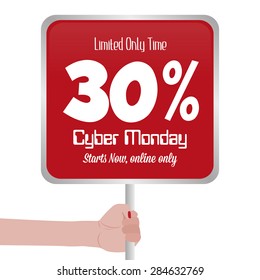 abstract cyber monday background with some special objects