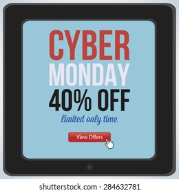 abstract cyber monday background with some special objects