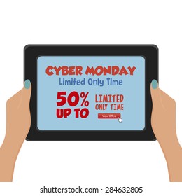 abstract cyber monday background with some special objects