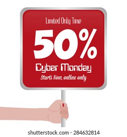 abstract cyber monday background with some special objects