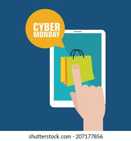 abstract Cyber Monday background with special objects