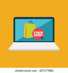 abstract Cyber Monday background with special objects