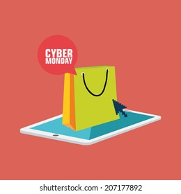 abstract Cyber Monday background with special objects