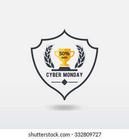 abstract Cyber Monday background with special objects