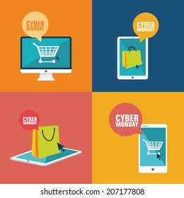 abstract Cyber Monday backgrounds with special objects