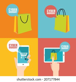 abstract Cyber Monday backgrounds with special objects