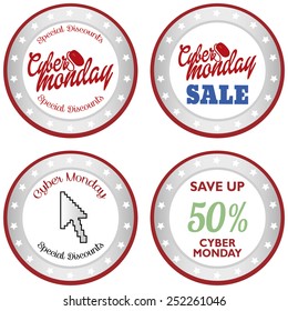 abstract cyber monday objects on a white background