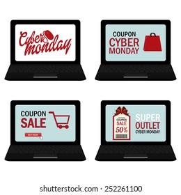 abstract cyber monday objects on a white background