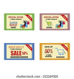 abstract cyber monday objects on a white background