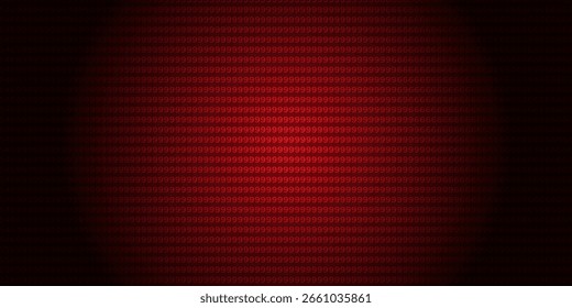 Segurança cibernética abstrata. Ataque de hacking de código binário ou violação de dados em fundo vermelho.