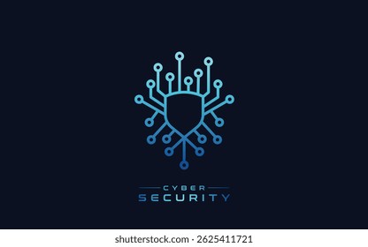 Abstract Cyber Security Shield Logo Design For Futuristic Technology Business