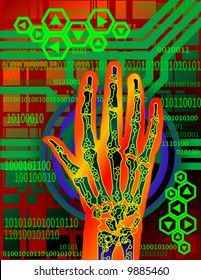 abstract cyber world illustration