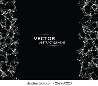 Abstract cybernetic particles on black background