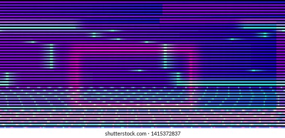 Abstract cyberpunk background with diffusion gradients. Modern techno backdrop with glitch effect. Vector illustration of a distorted surface.
