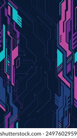 Abstract cyberpunk futuristic techno wallpaper