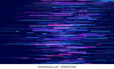 Abstract Cyberpunk Purple Glitch Background. Abstract Noise Effect, Error Video Damage, Stylized Data Corrupted Lines. Vector illustration.