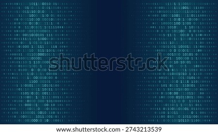 Abstract Cybersecurity Background featuring a Continuous Edge-to-Edge Field of Binary Code. Dense Digital Bitstreams Cover the Entire Frame in a Symmetrical Matrix Pattern for Software Engineering and Data Science Hero Sections.