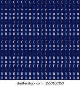 Abstract cyberspace background of numbers and letters. Cybernetic vector background