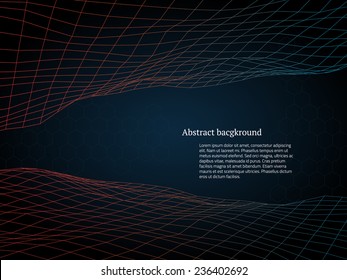 Abstract cyberspace grid. Vector illustration.