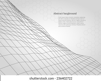 Abstract cyberspace grid. Vector illustration.