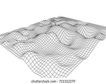 Abstract cyberspace landscape. Vector frame background country. cancellated pattern for presentation

