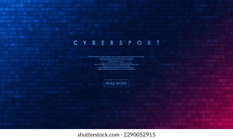 Abstract cybersport visualization. Neon colors gradient background. Geometric pattern representation. Graphic concept for your design.