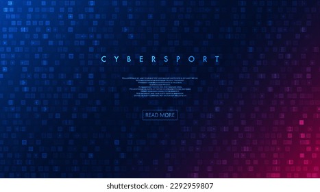 Abstract cybersport visualization. Neon colors gradient background. Geometric pattern representation. Graphic concept for your design.