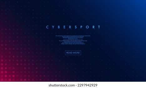 Abstract cybersport visualization. Neon colors gradient background. Geometric pattern representation. Graphic concept for your design.