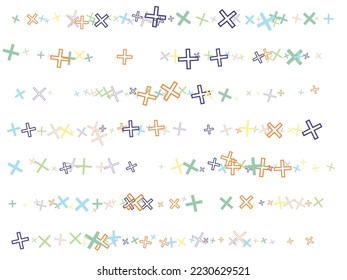 Abstract cycle is done from randomly allocated reject cross symbols. Religion themed background. Design for crucifix cross, Christianity, prayer