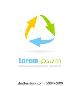 Abstract cycle logo vector illustration isolated on white background. Abstract arrow logo design.