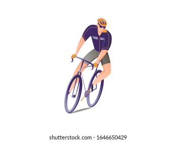 abstract cyclist on a white background. Vector graphics.