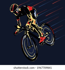 Resumen Vector de arte de montar en bicicleta