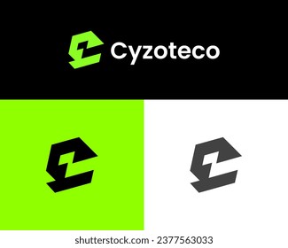 Abstraktes CZ-Technologie- und Technologie-Logo für Unternehmen
