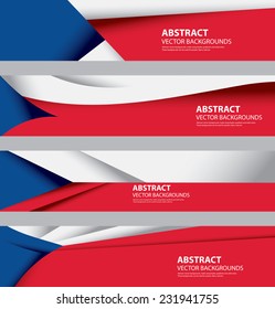 Colección de fondo de marca checa abstracta, colores de la República Checa, plantillas gráficas de información, estilo moderno y contemporáneo (arte vectorial)