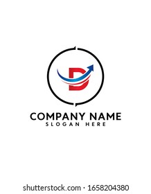 Abstract D initial letter with arrow for business logo icon