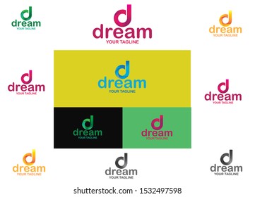 Abstract d letter initial Dream modern logo design