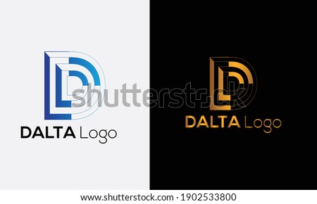 Abstract d letter initial modern Dalta set Logo