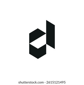 abstract d letter logo with box