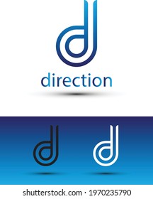 abstract d letter logo design