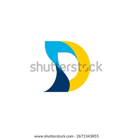 Abstract D letter logo design dynamic