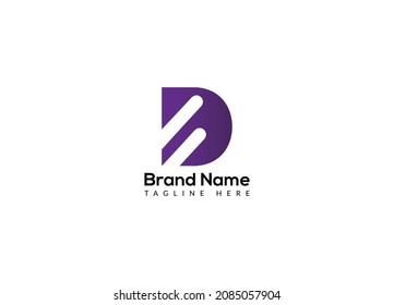 Abstrakter D-Brief, modernes Logo für Anfangsbuchstaben