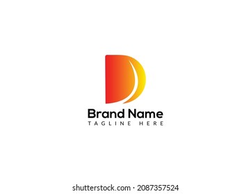 Abstract D letter modern initial lettermarks logo design