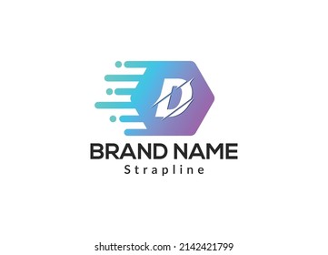 Abstract D letter modern initial lettermarks logo design