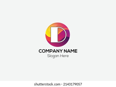 Resumen de la letra D diseño moderno de marcas de papel iniciales