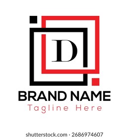 Abstract D letter modern initial lettermarks logo design	
