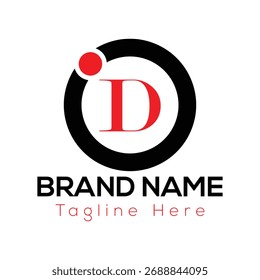 Abstract D letter modern initial lettermarks logo design	
