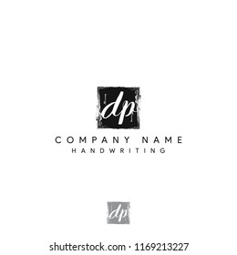 abstract D P initial splash elegant logo template vector