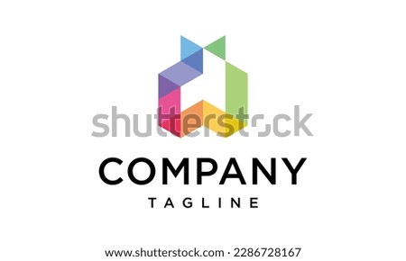 Abstract D W hexagon logo