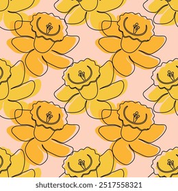 Diseño Abstractas de patrón sin fisuras de Vector de flores de narciso