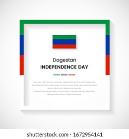 Abstract Dagestan flag square frame stock illustration. Elegant country frame with text for Independence day of Dagestan.